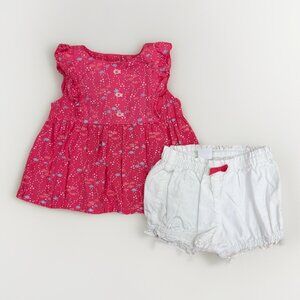 Gymboree Pink Fish Matching Set size 18-24 Months Top and Bloomer Shorts Outfit